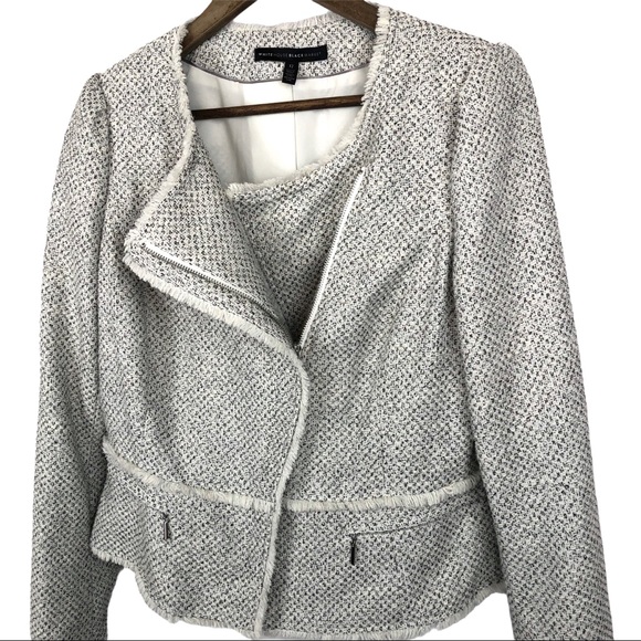 White House Black Market Jackets & Blazers - WHBM High-Low Zip-Up Jacket Cream Size 12